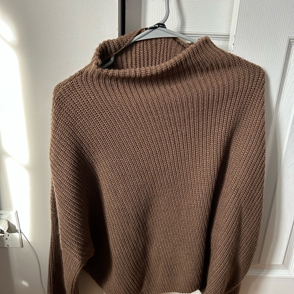 SHEIN Sweaters - Brown Mock Neck Sweater